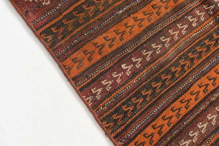 Detail image of 3' 6 x 7' 5 Hand Knotted Kilim Fars Persian Wool Runner Rug