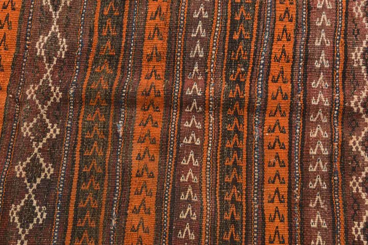 3' 6 x 7' 5 Hand Knotted Kilim Fars Persian Wool Runner Rug