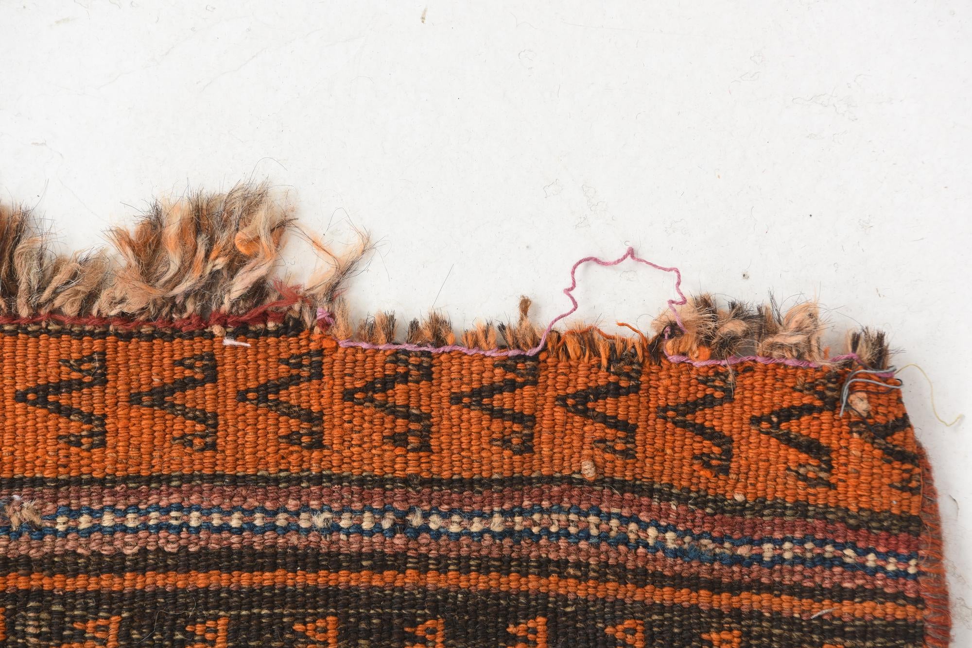 3' 6 x 7' 5 Hand Knotted Kilim Fars Persian Wool Runner Rug