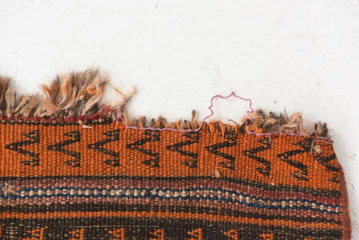 3' 6 x 7' 5 Hand Knotted Kilim Fars Persian Wool Runner Rug