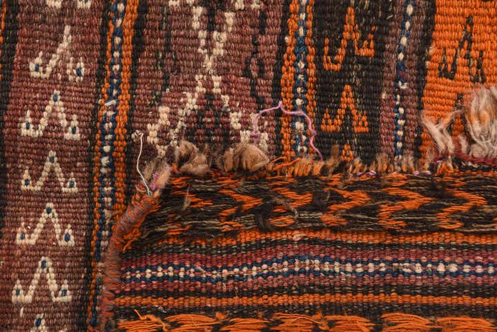 3' 6 x 7' 5 Hand Knotted Kilim Fars Persian Wool Runner Rug