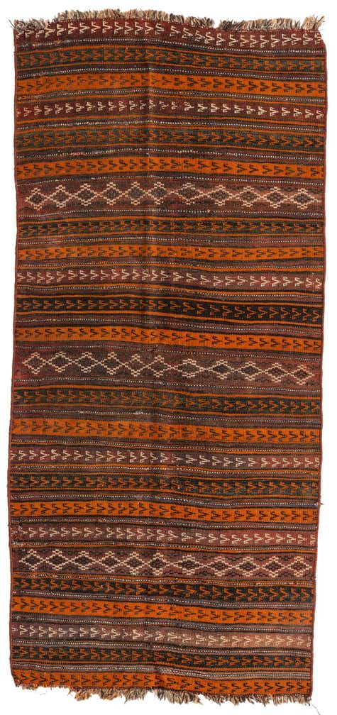 3' 6 x 7' 5 Hand Knotted Kilim Fars Persian Wool Runner Rug