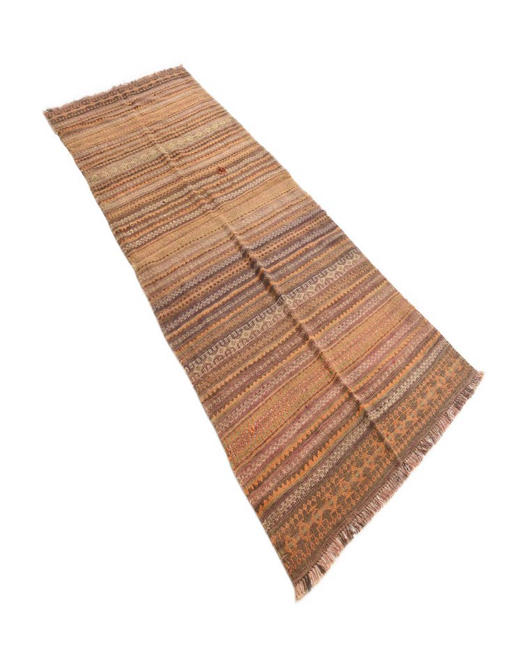 Detail image of 4' x 9' 5  Hand Woven Kilim Fars Wool Runner Rug