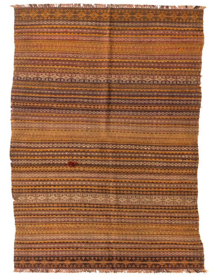 Detail image of 4' x 9' 5 Hand Woven Kilim Fars Wool Runner Rug