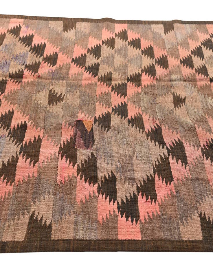Detail image of 4' 4 x 11' 1  Hand Woven Kilim Fars Wool Runner Rug