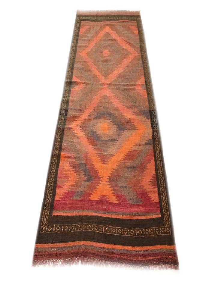 Detail image of 4' x 9' 10 Hand Woven Kilim Fars Wool Runner Rug
