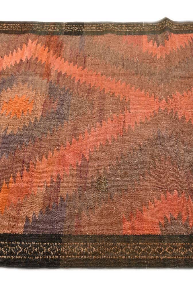 4' x 9' 10 Hand Woven Kilim Fars Wool Runner Rug