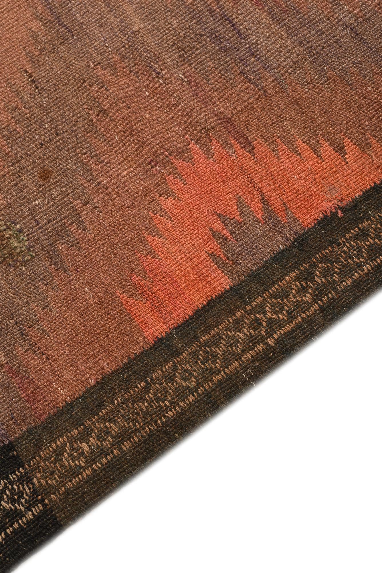 4' x 9' 10 Hand Woven Kilim Fars Wool Runner Rug