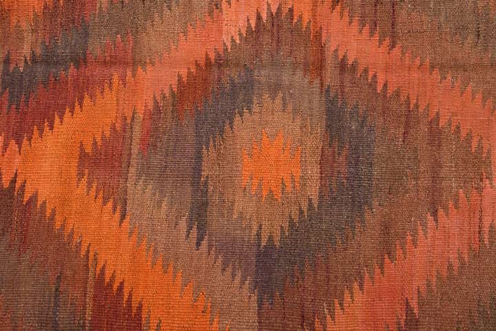 4' x 9' 10 Hand Woven Kilim Fars Wool Runner Rug