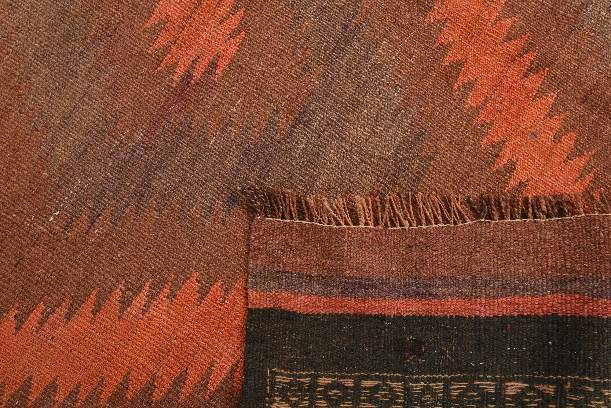 4' x 9' 10 Hand Woven Kilim Fars Wool Runner Rug