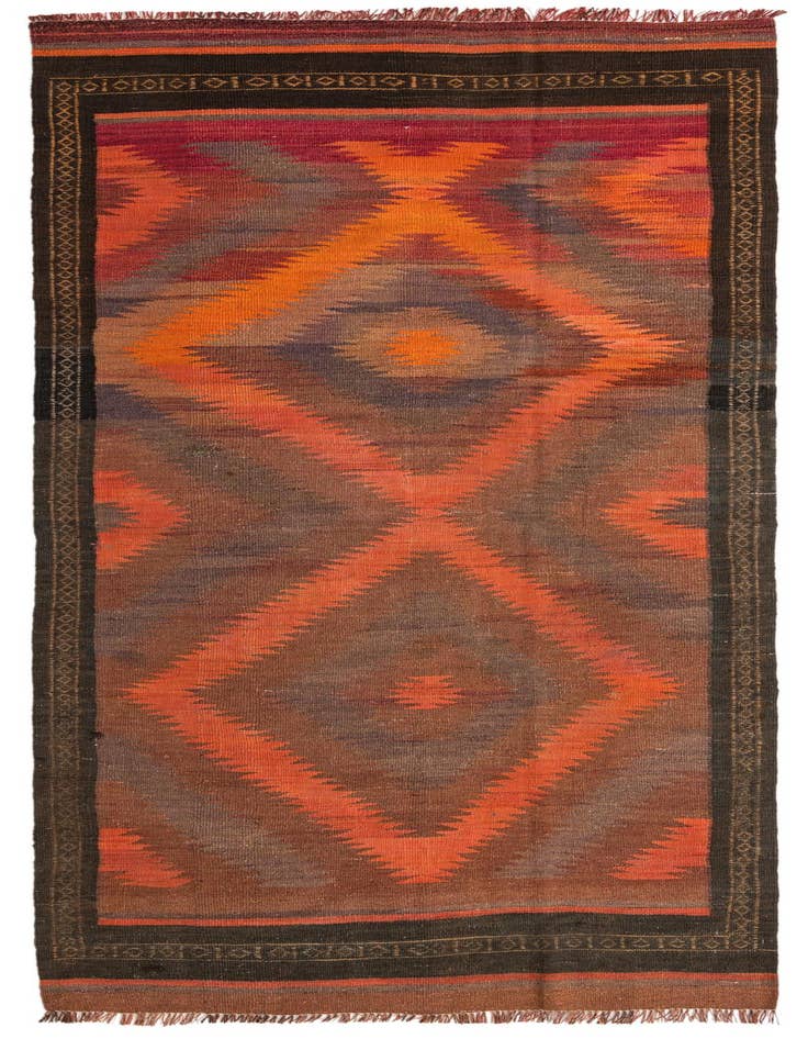 Detail image of 4' x 9' 10 Hand Woven Kilim Fars Wool Runner Rug