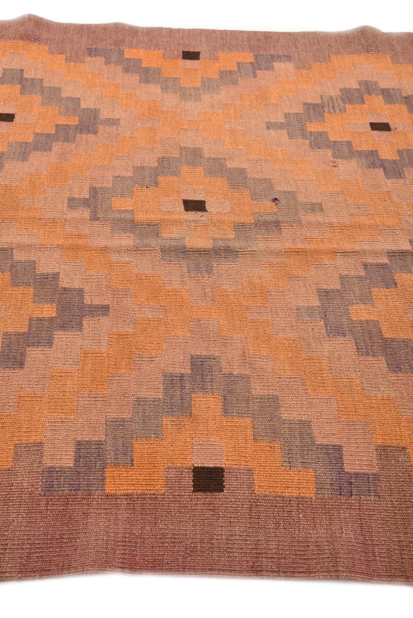 4' 10 x 11' 8 Hand Woven Kilim Fars Wool Runner Rug