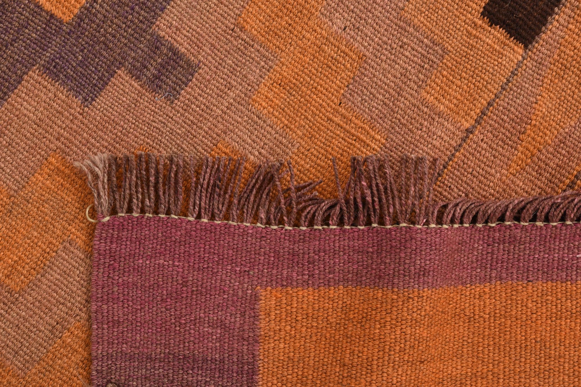 4' 10 x 11' 8 Hand Woven Kilim Fars Wool Runner Rug