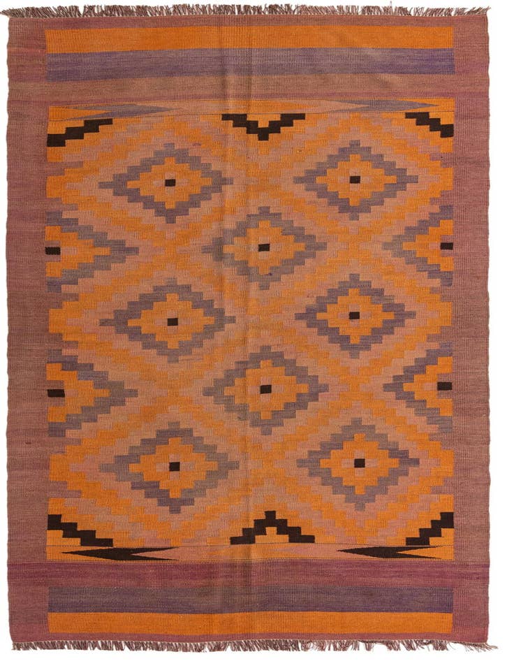 Detail image of 4' 10 x 11' 8 Hand Woven Kilim Fars Wool Runner Rug