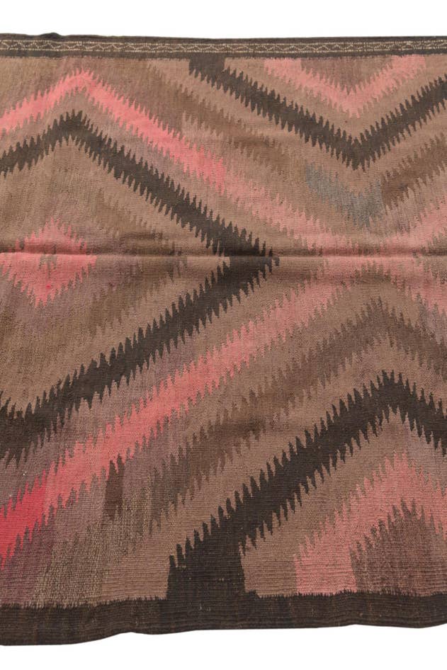 Detail image of 4' 4 x 11' 8 Hand Woven Kilim Fars Wool Runner Rug