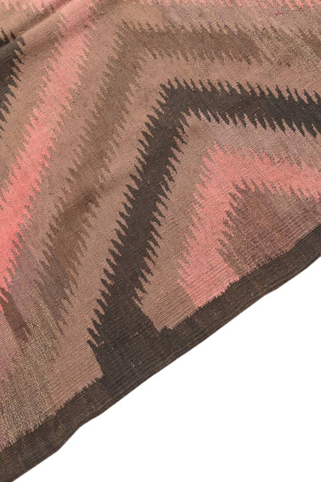 Detail image of 4' 4 x 11' 8 Hand Woven Kilim Fars Wool Runner Rug