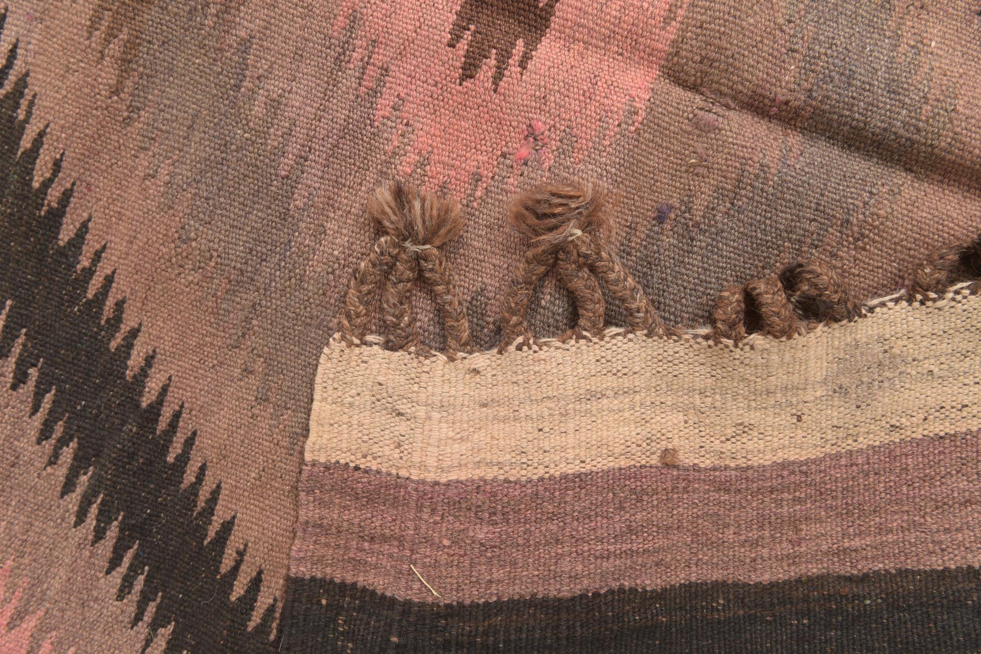 4' 4 x 11' 8 Hand Woven Kilim Fars Wool Runner Rug