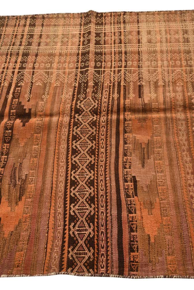 3' 8 x 8' 4 Hand Woven Kilim Fars Wool Runner Rug
