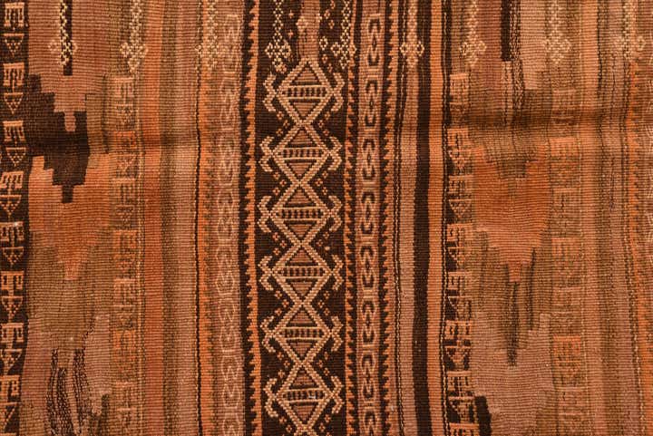 3' 8 x 8' 4 Hand Woven Kilim Fars Wool Runner Rug
