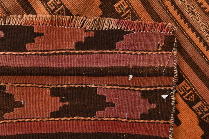 3' 8 x 8' 4 Hand Woven Kilim Fars Wool Runner Rug