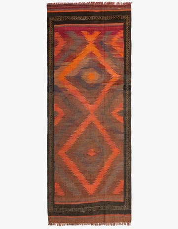 4' x 9' 10 Hand Woven Kilim Fars Wool Runner Rug