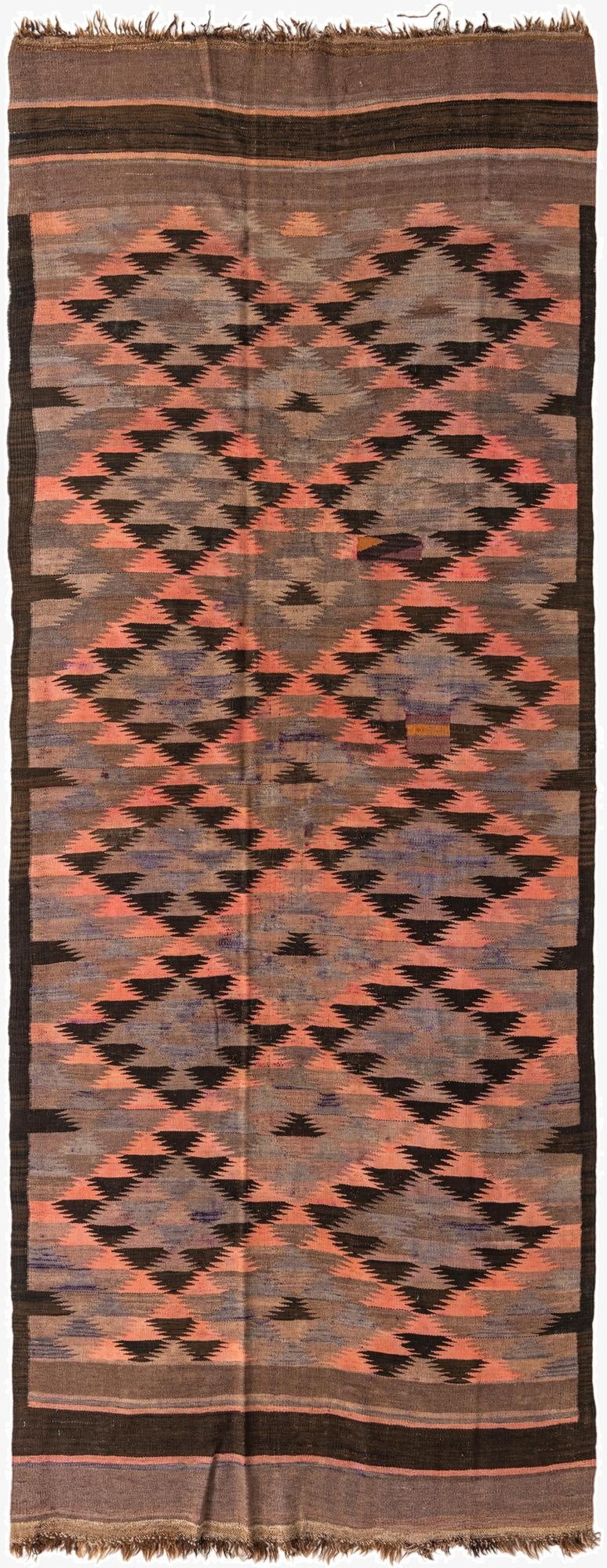 4' 4 x 11' 1  Hand Woven Kilim Fars Wool Runner Rug