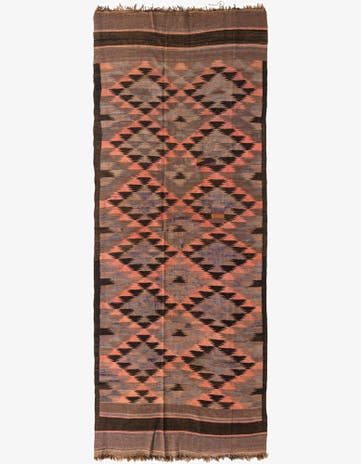 4' 4 x 11' 1 Hand Woven Kilim Fars Wool Runner Rug