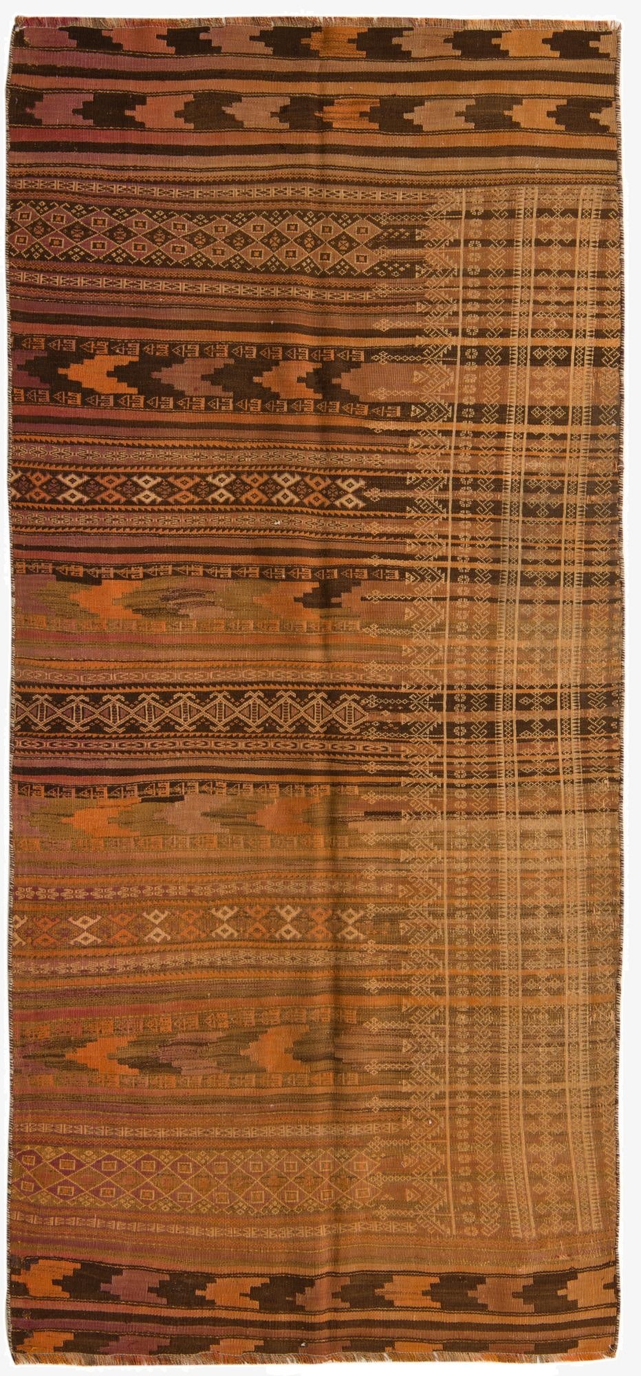 3' 8 x 8' 4  Hand Woven Kilim Fars Wool Runner Rug