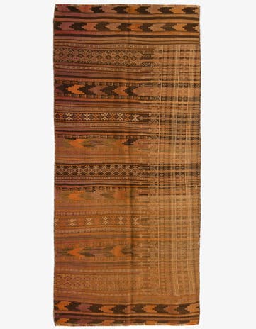 3' 8 x 8' 4 Hand Woven Kilim Fars Wool Runner Rug