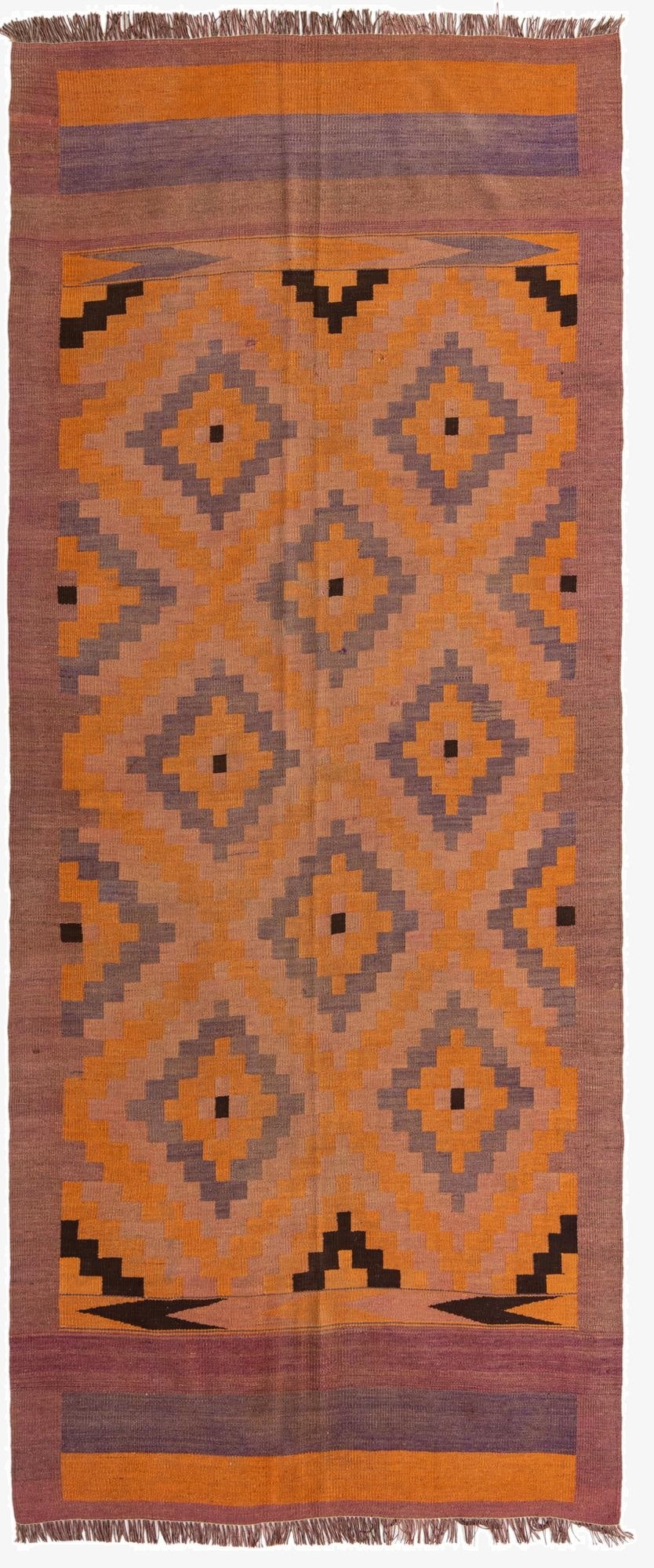 147cm x 355cm  Hand Woven Kilim Fars Wool Runner Rug