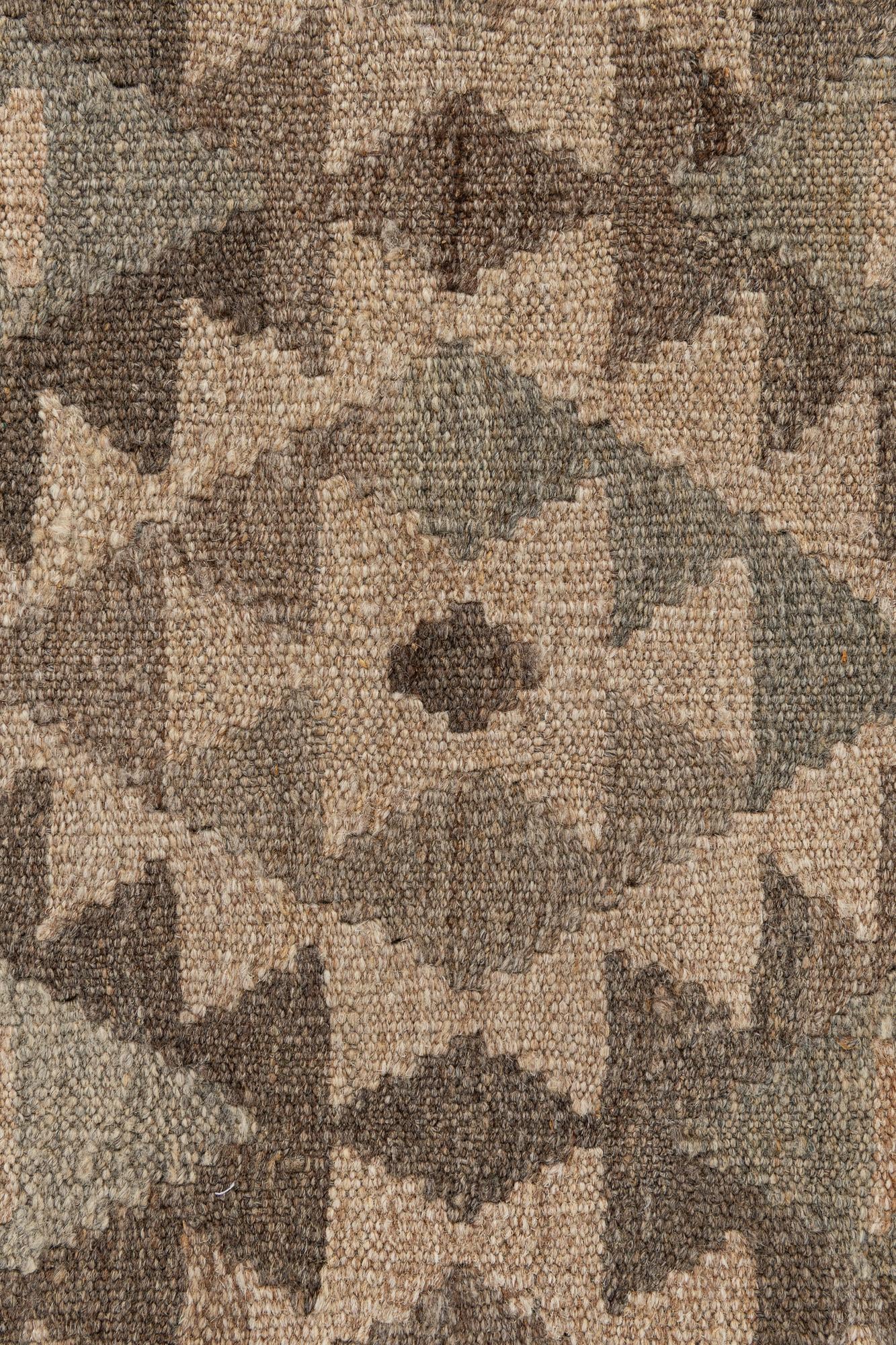 2' 10 x 9' 9 Hand Woven Kilim Maymana Wool Runner Rug