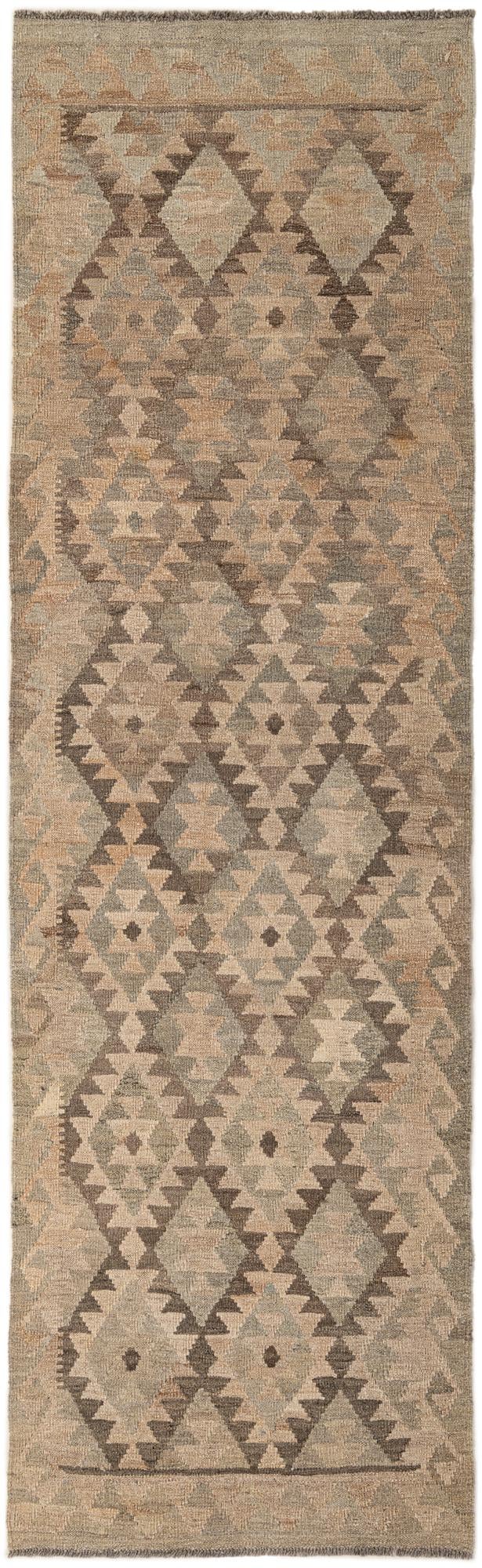 2' 10 x 9' 9 Hand Woven Kilim Maymana Wool Runner Rug