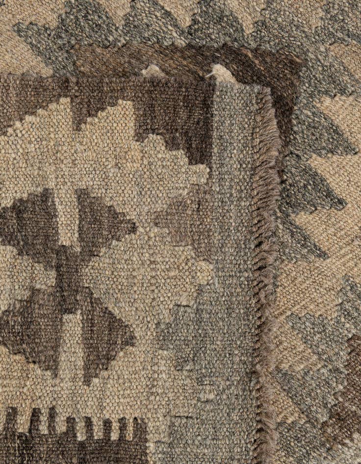 Detail image of 2' 9 x 9' 10  Hand Woven Kilim Maymana Wool Runner Rug