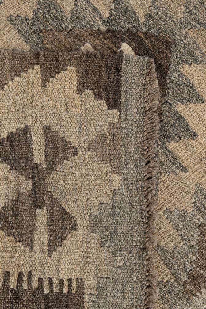 2' 9 x 9' 10 Hand Woven Kilim Maymana Wool Runner Rug