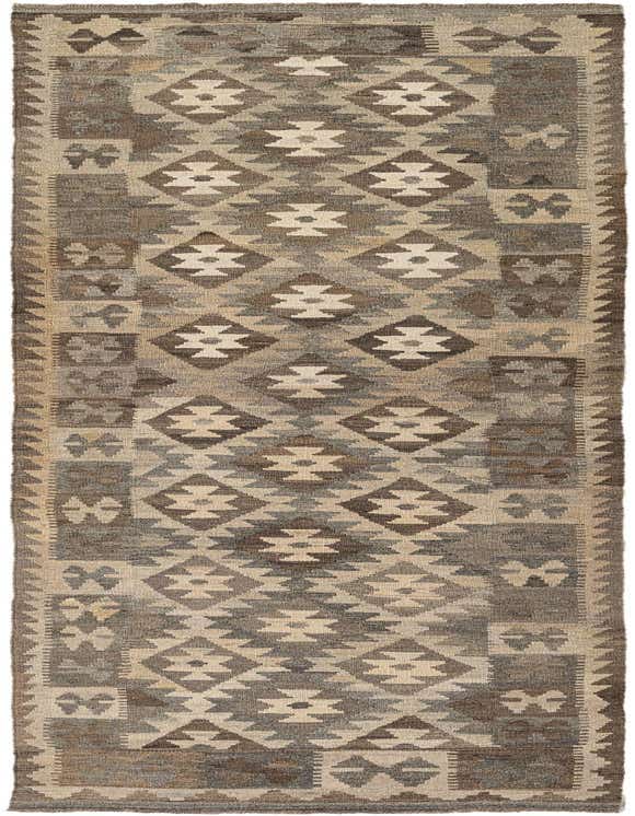 2' 9 x 9' 10 Hand Woven Kilim Maymana Wool Runner Rug