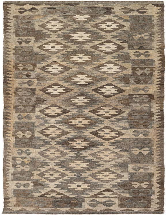 Detail image of 2' 9 x 9' 10 Hand Woven Kilim Maymana Wool Runner Rug