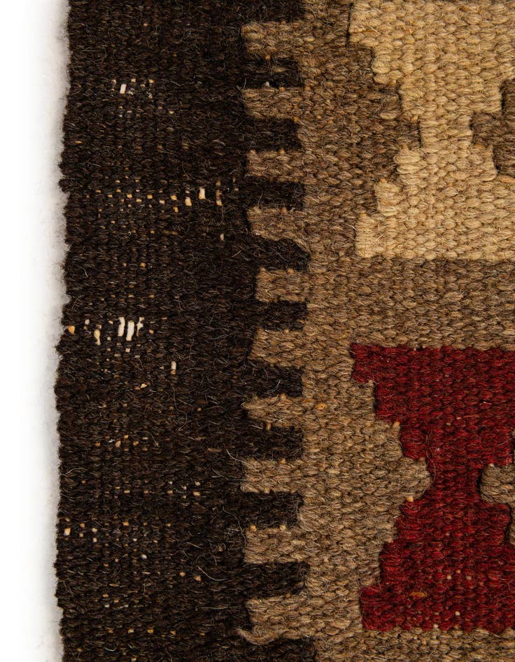 Detail image of 2' x 6' 4  Hand Woven Kilim Maymana Wool Runner Rug