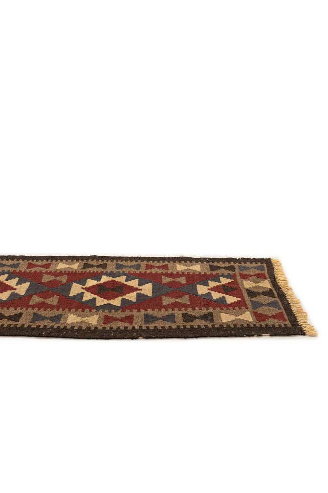 2' x 6' 4 Hand Woven Kilim Maymana Wool Runner Rug