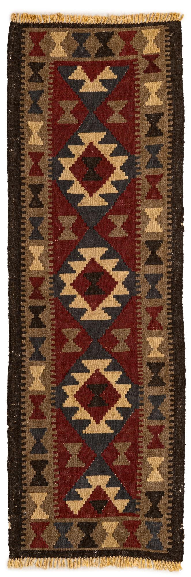 2' x 6' 4 Hand Woven Kilim Maymana Wool Runner Rug