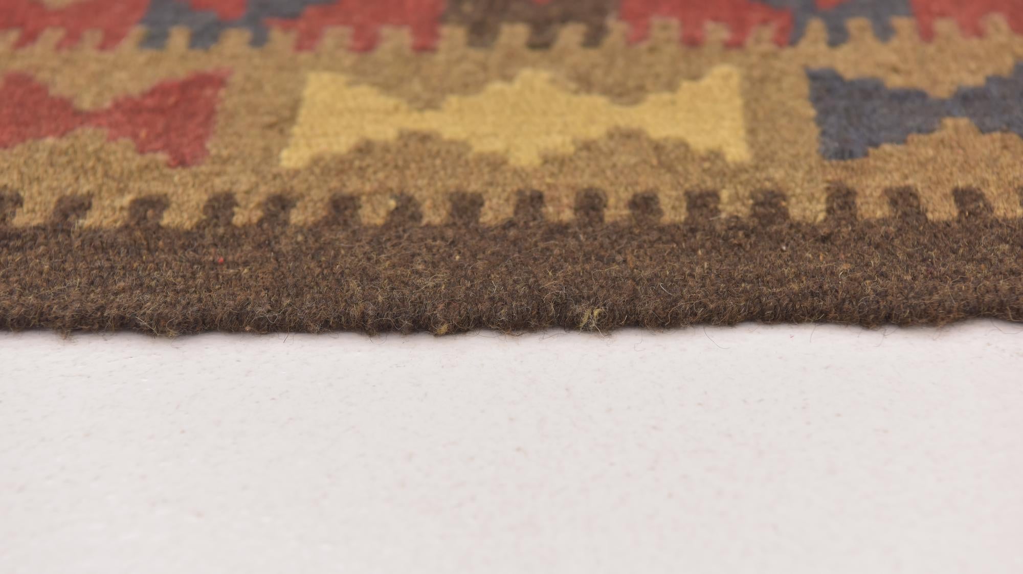 2' x 6' 7 Hand Woven Kilim Maymana Wool Runner Rug