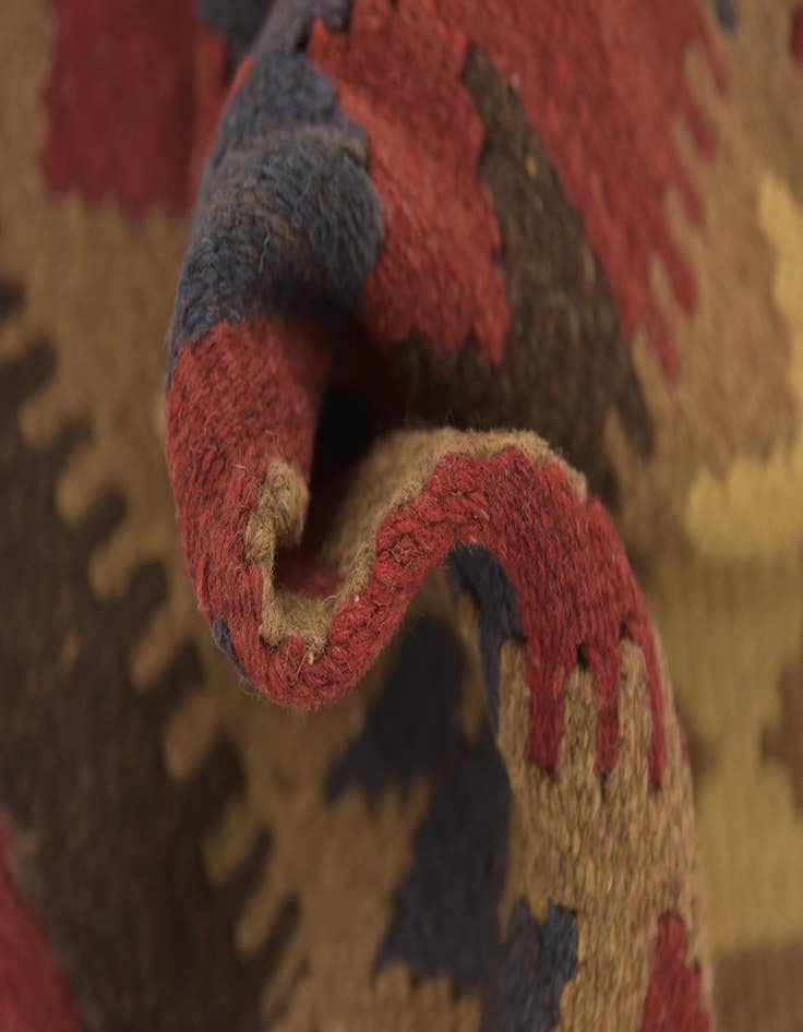 Detail image of 2' x 6' 7  Hand Woven Kilim Maymana Wool Runner Rug