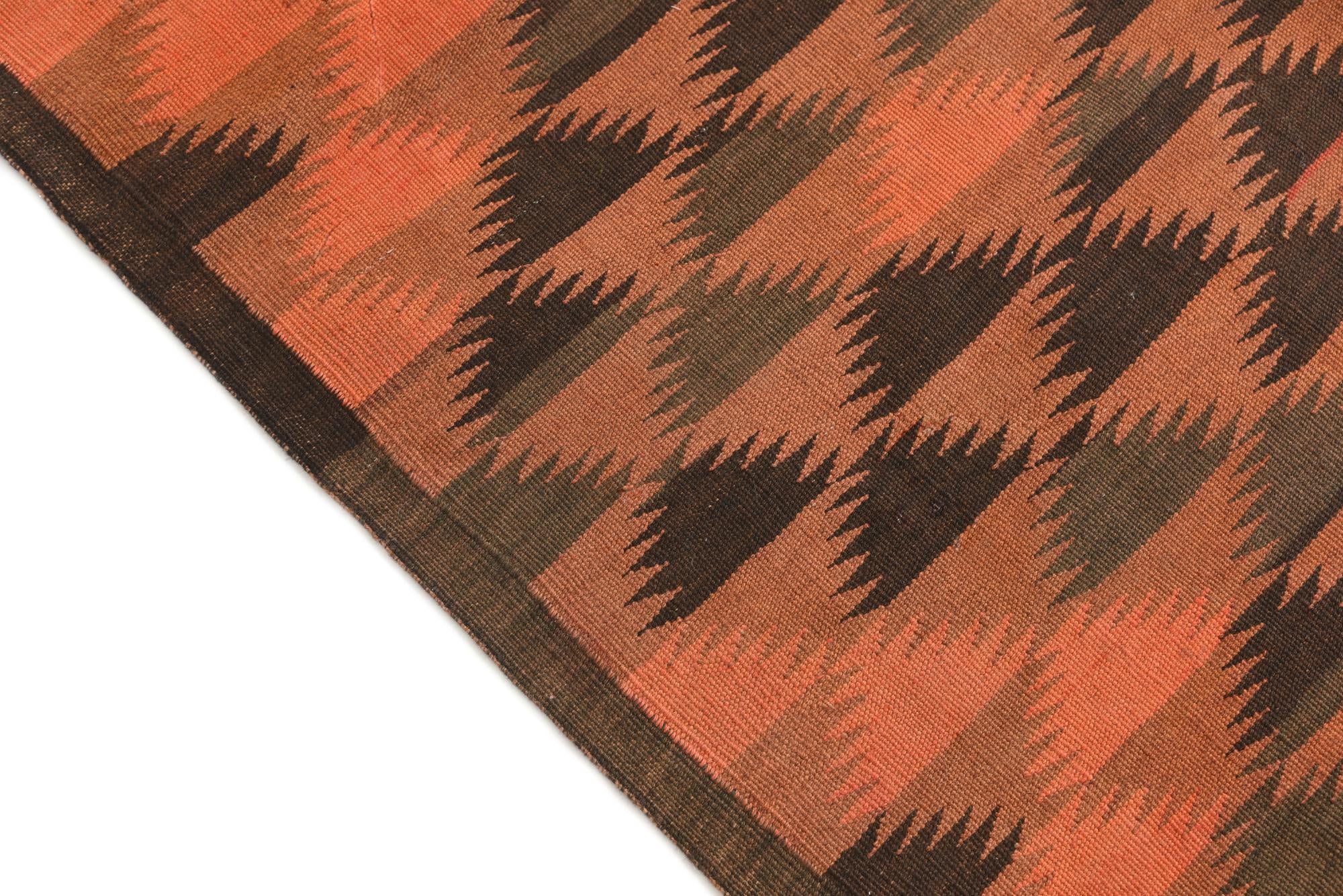 130cm x 365cm Hand Woven Kilim Maymana Wool Runner Rug