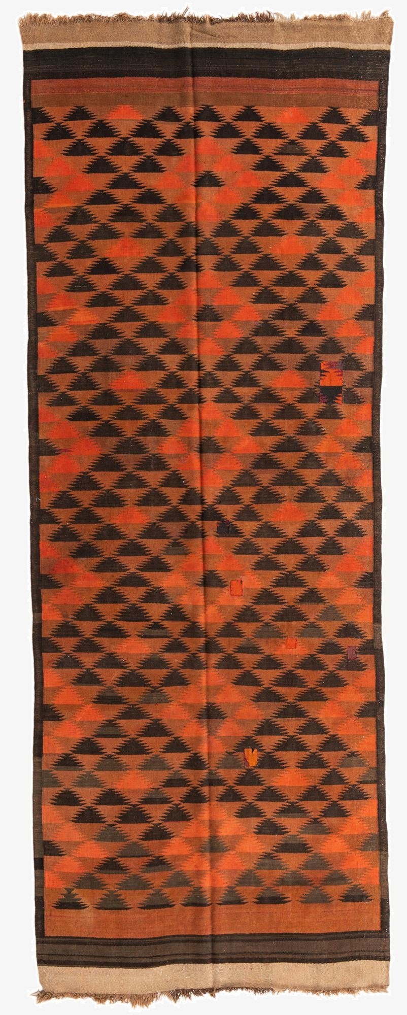 132cm x 365cm  Hand Woven Kilim Maymana Wool Runner Rug