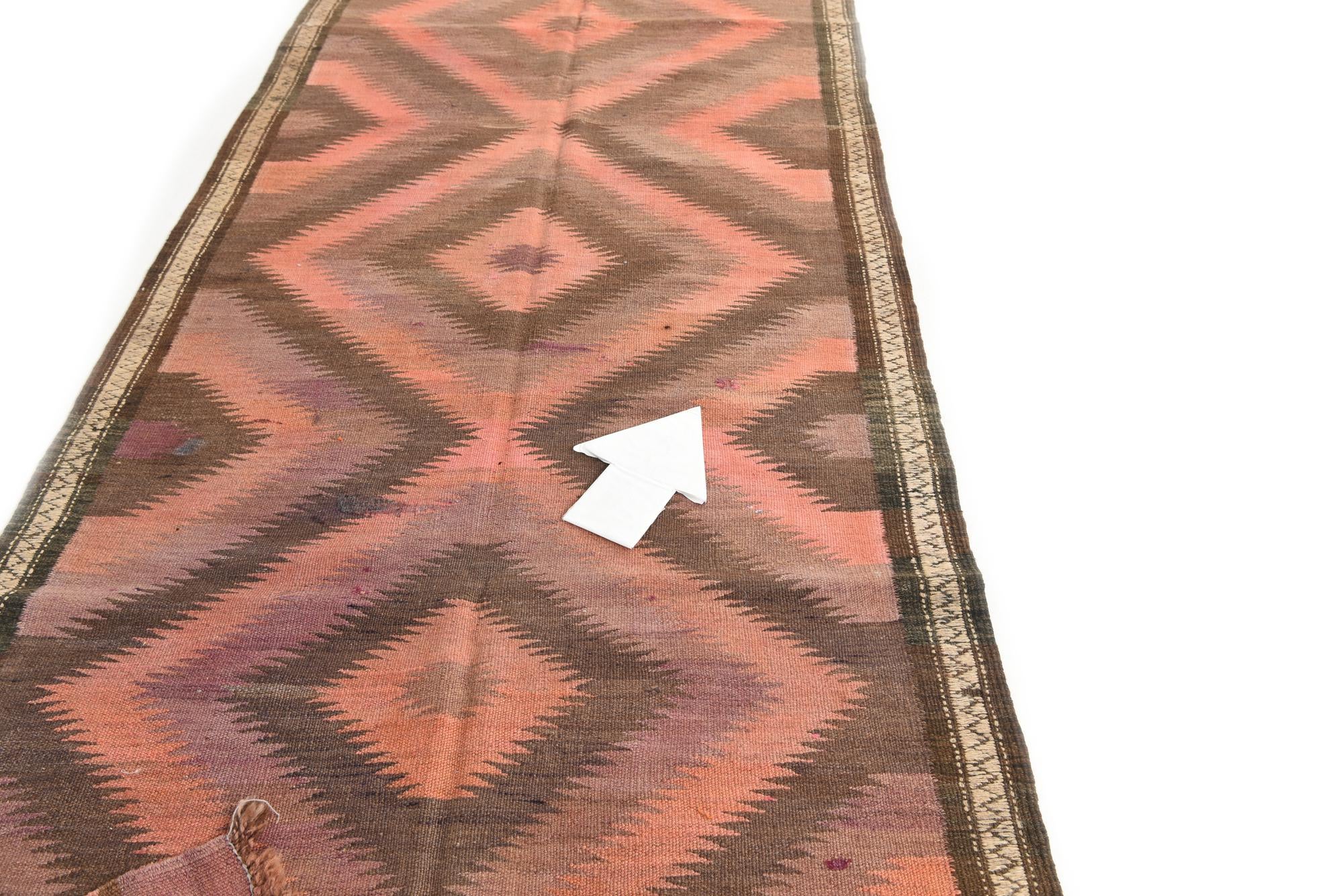 3' 6 x 9' 7 Hand Woven Kilim Modern Wool Runner Rug