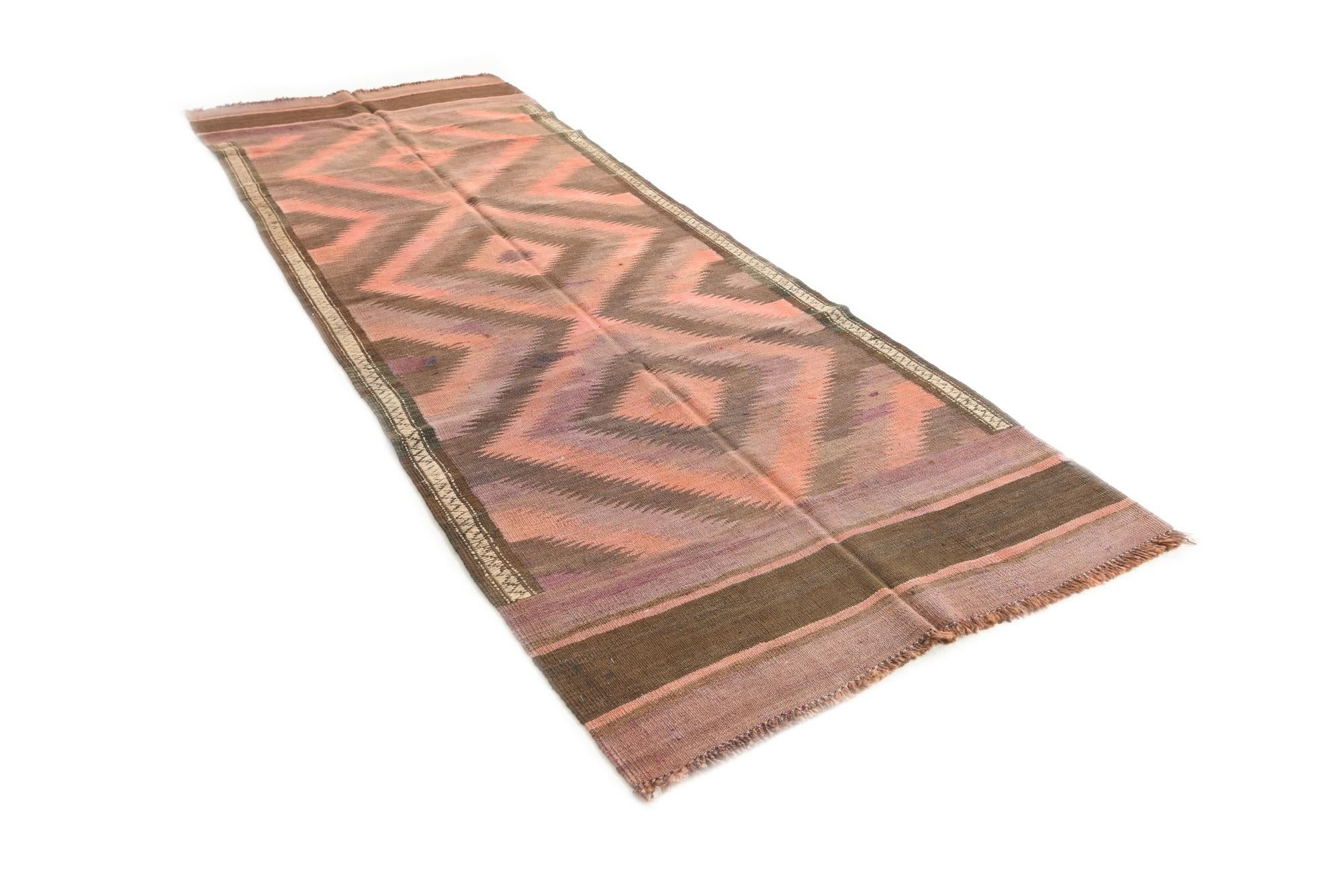 3' 6 x 9' 7 Hand Woven Kilim Modern Wool Runner Rug