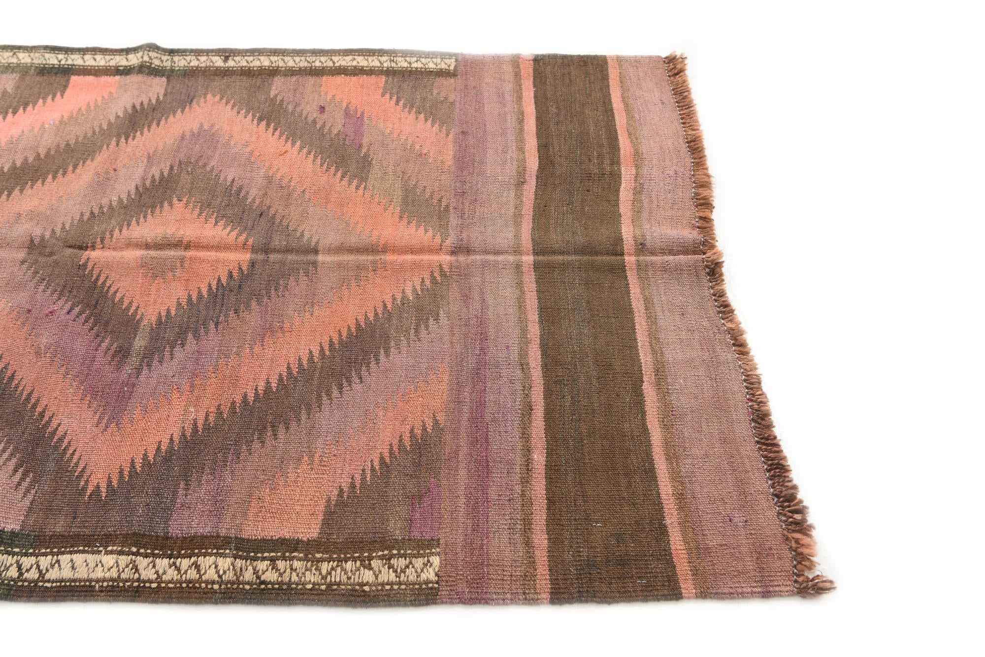 3' 6 x 9' 7 Hand Woven Kilim Modern Wool Runner Rug