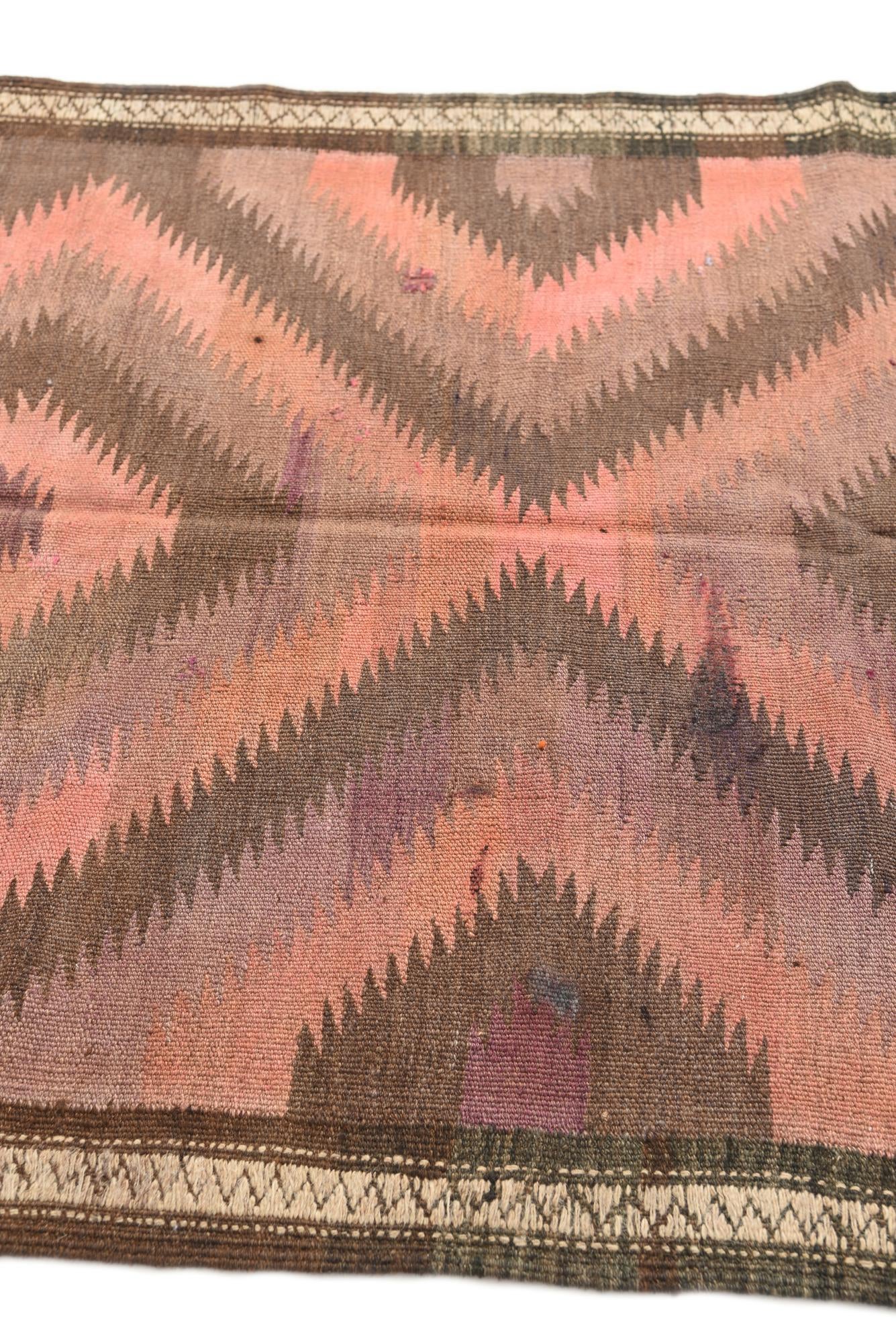 3' 6 x 9' 7 Hand Woven Kilim Modern Wool Runner Rug