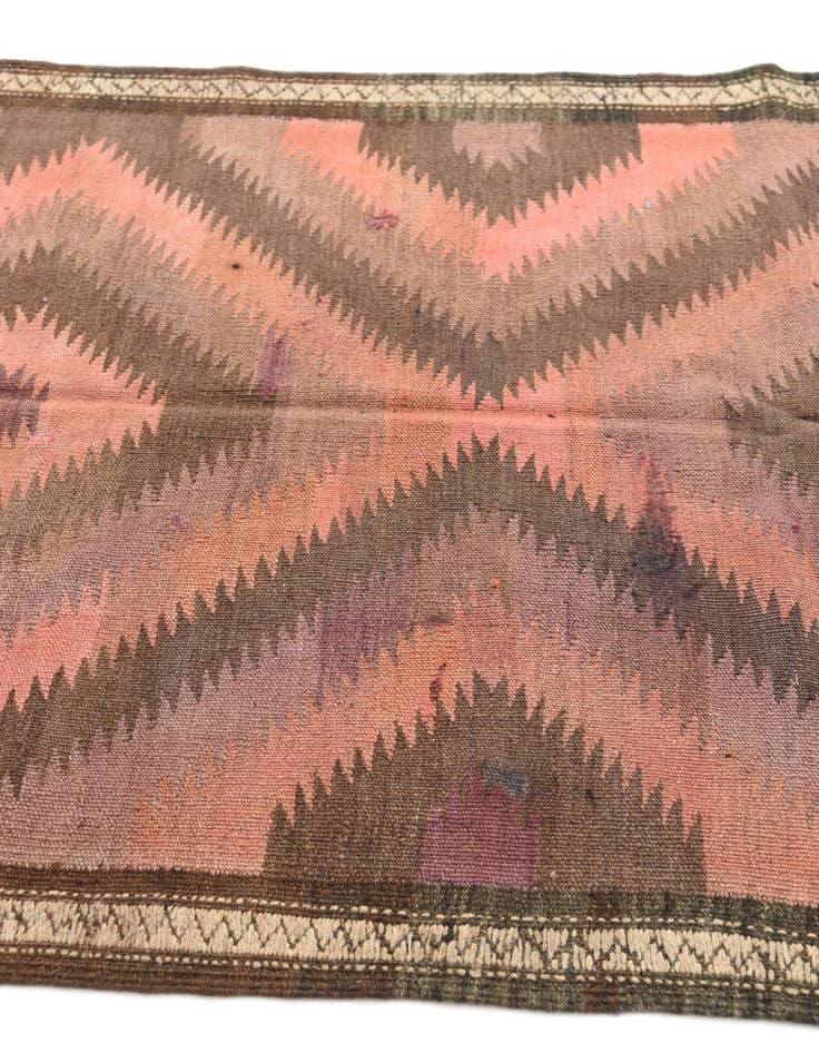 Detail image of 3' 6 x 9' 7  Hand Woven Kilim Modern Wool Runner Rug