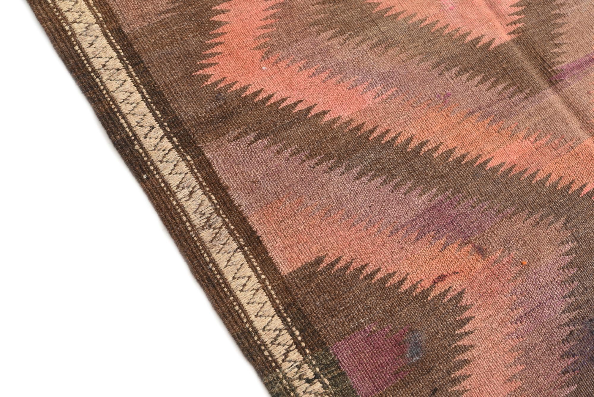 3' 6 x 9' 7 Hand Woven Kilim Modern Wool Runner Rug