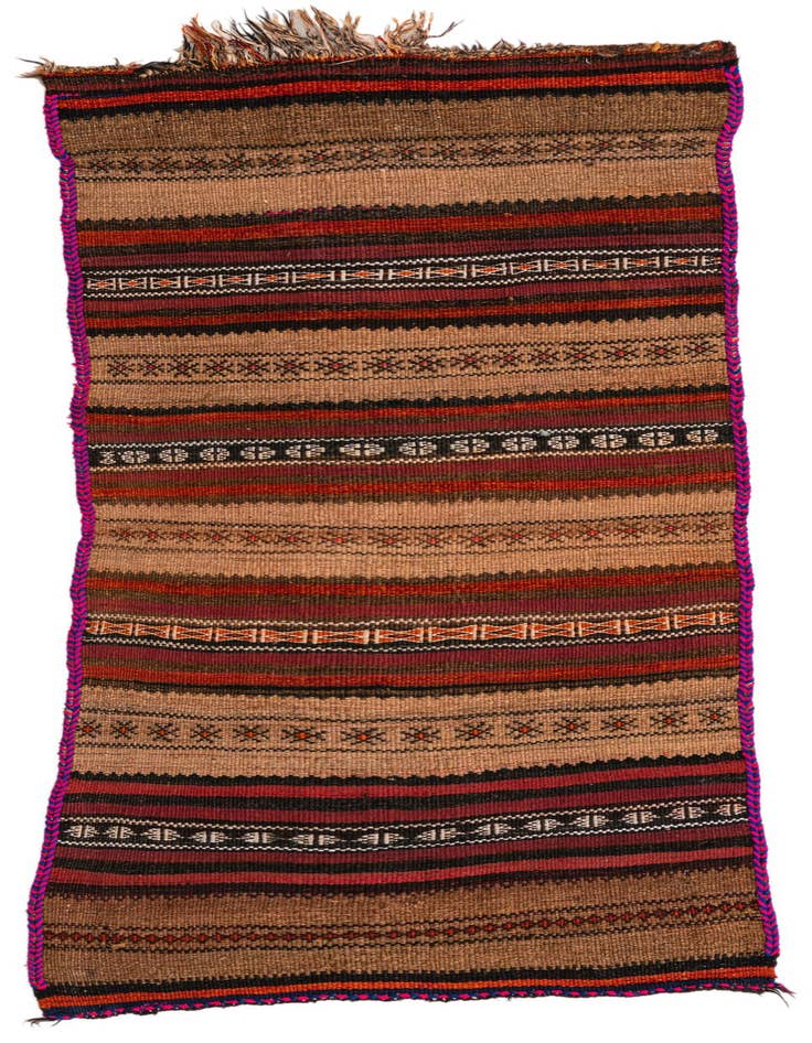 Detail image of 2' 8 x 6' Hand Woven Kilim Modern Wool Runner Rug